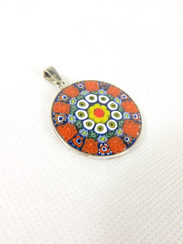Millefiori Murrina Muranoglas-Anhänger vergoldet groß – Bild 2