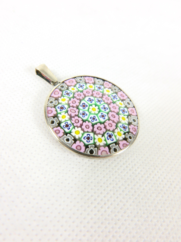 Millefiori Murrina Muranoglas-Anhänger vergoldet groß – Bild 2