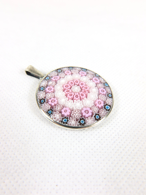 Millefiori Murrina Muranoglas-Anhänger vergoldet groß – Bild 2