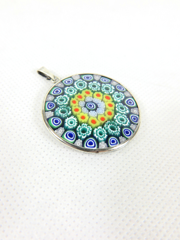 Millefiori Murrina Muranoglas-Anhänger vergoldet groß – Bild 2