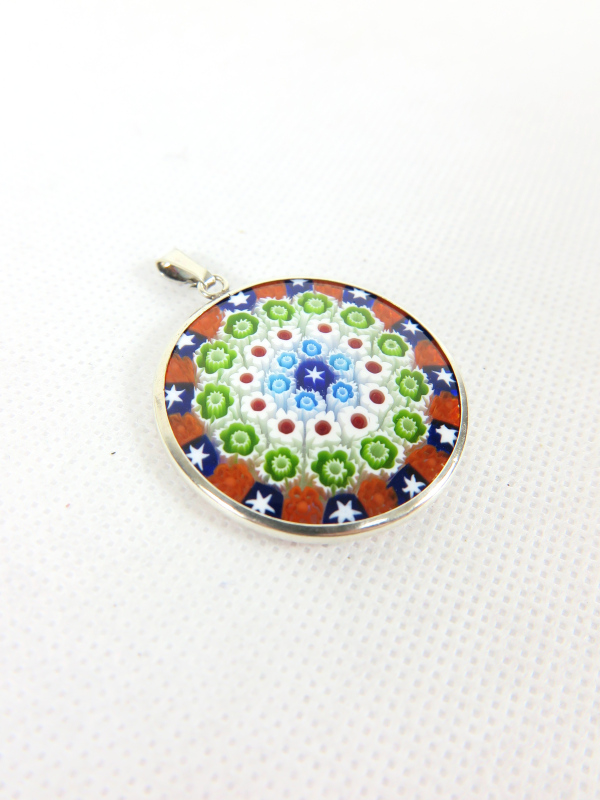 Millefiori Murrina Muranoglas-Anhänger vergoldet groß – Bild 2