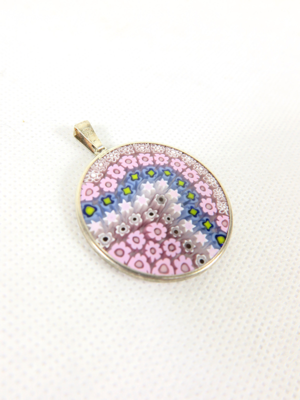 Millefiori Murrina Muranoglas-Anhänger vergoldet groß – Bild 2